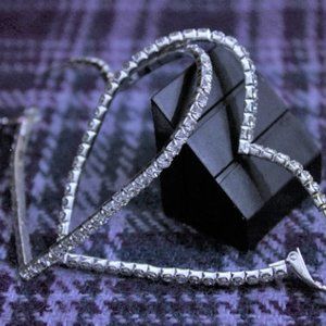 NWT Sophia Collection Silver Tone Rhinestone Heart Earrings